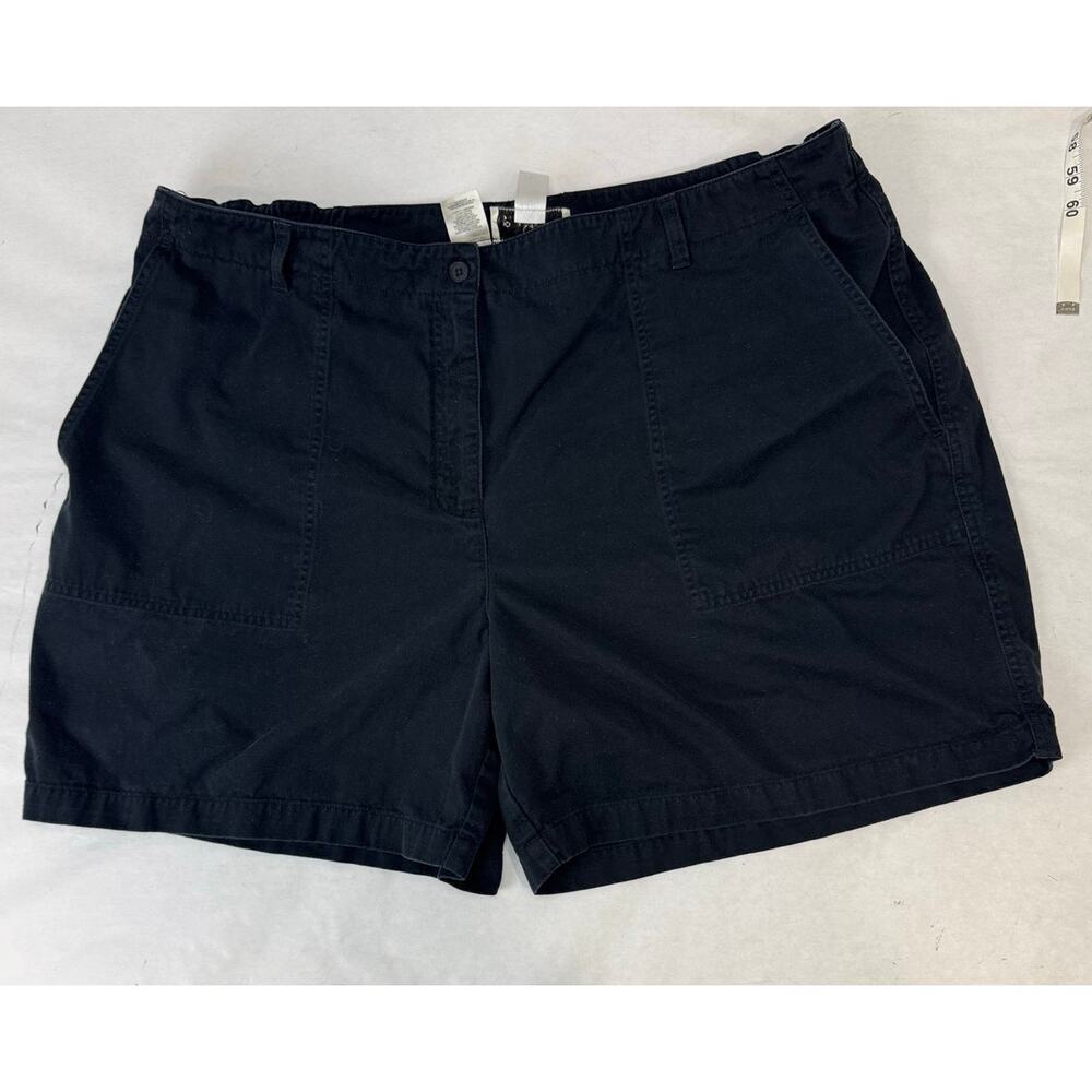 Jones New York Sport Woman 100% Cotton Chino Shorts Navy Blue Plus Size 24W